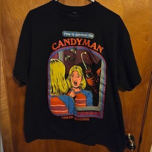 "How To Summon The Candyman" Urban Legends T-Shirt Short Sleeve Black Size XL